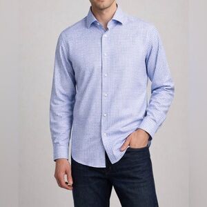 Charles Tyrwhitt Blue Check Dress Shirt 16 -  34 Tailored Fit